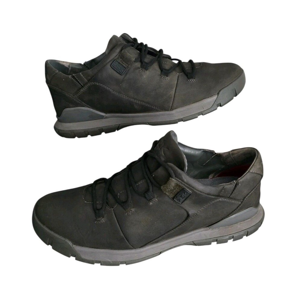 Kizik Burley Leather Sneakers Mens Size 12 M Dark Gray Lace Up Shoes